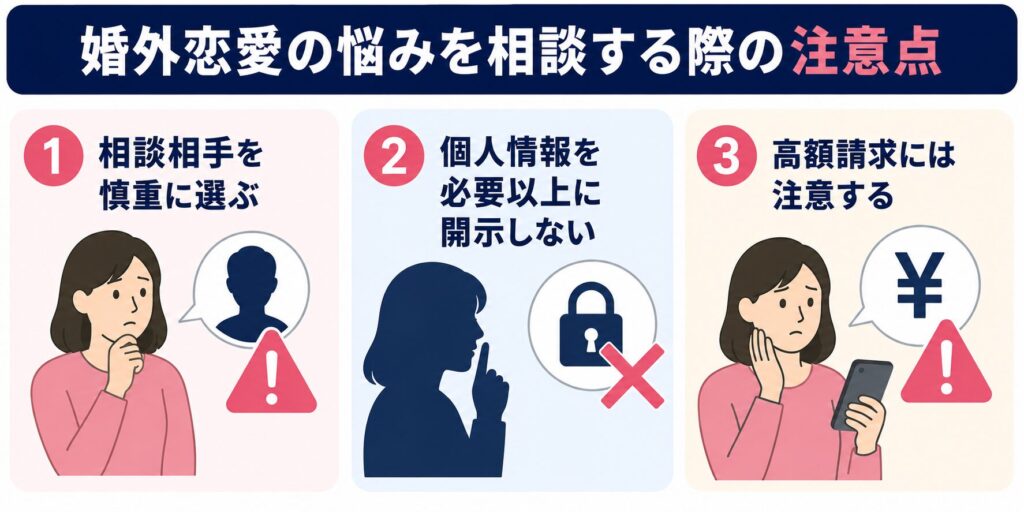 婚外恋愛の悩みを相談する際の注意点