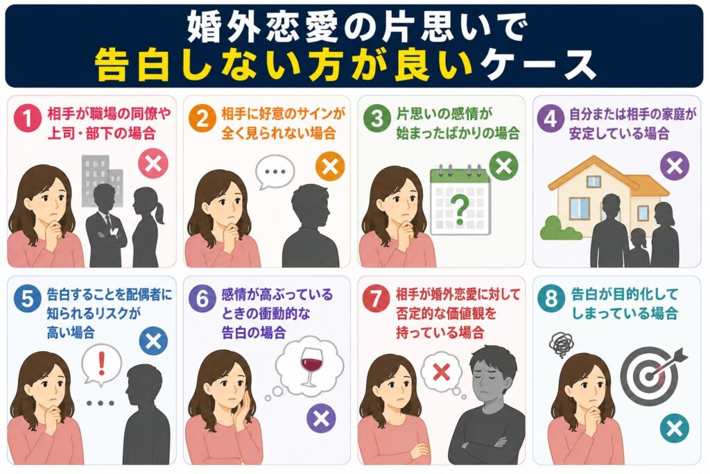 婚外恋愛の片思いで告白しない方が良いケース
