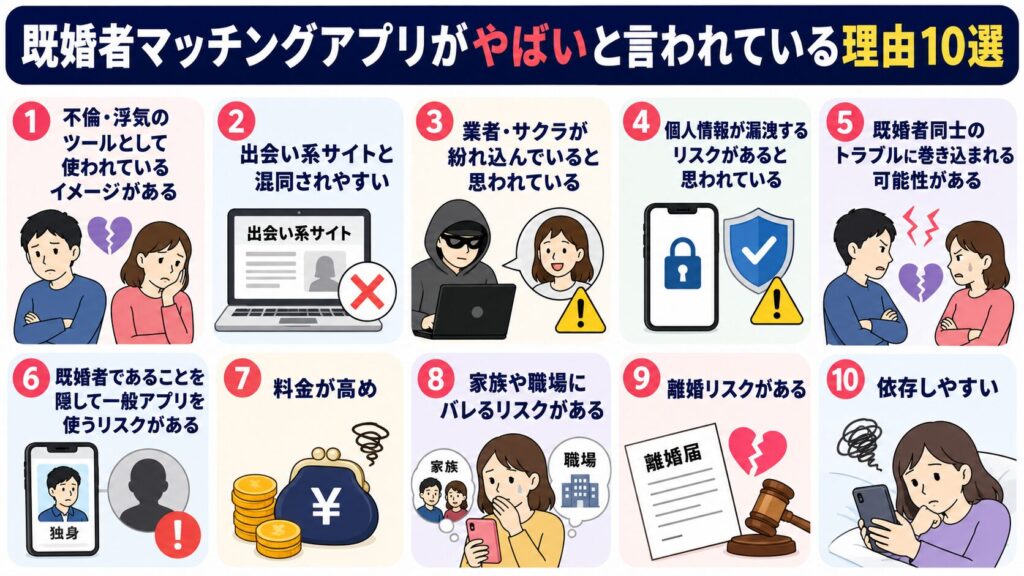 既婚者マッチングアプリがやばいと言われている理由10選
