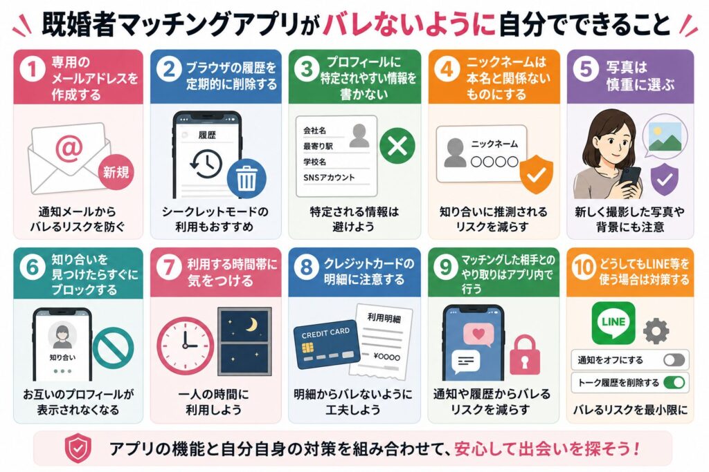 既婚者マッチングアプリがバレないように自分でできること