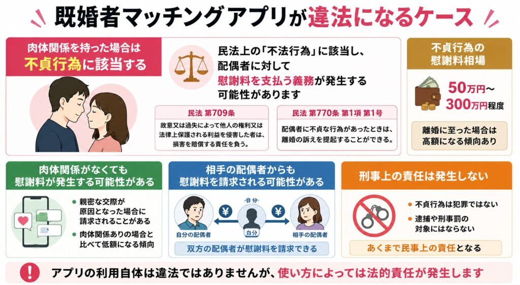 既婚者マッチングアプリが違法になるケース