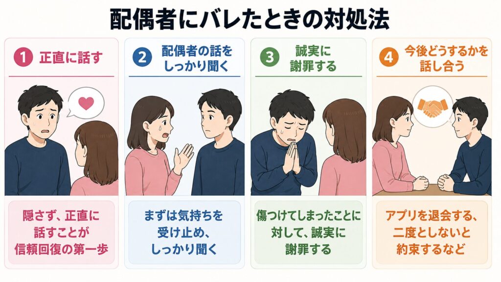 既婚者専用マッチングアプリが配偶者にバレたときの対処法