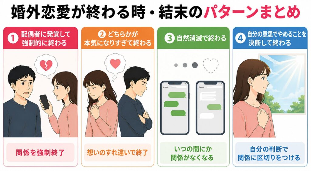 婚外恋愛が終わる時・結末のパターンまとめ