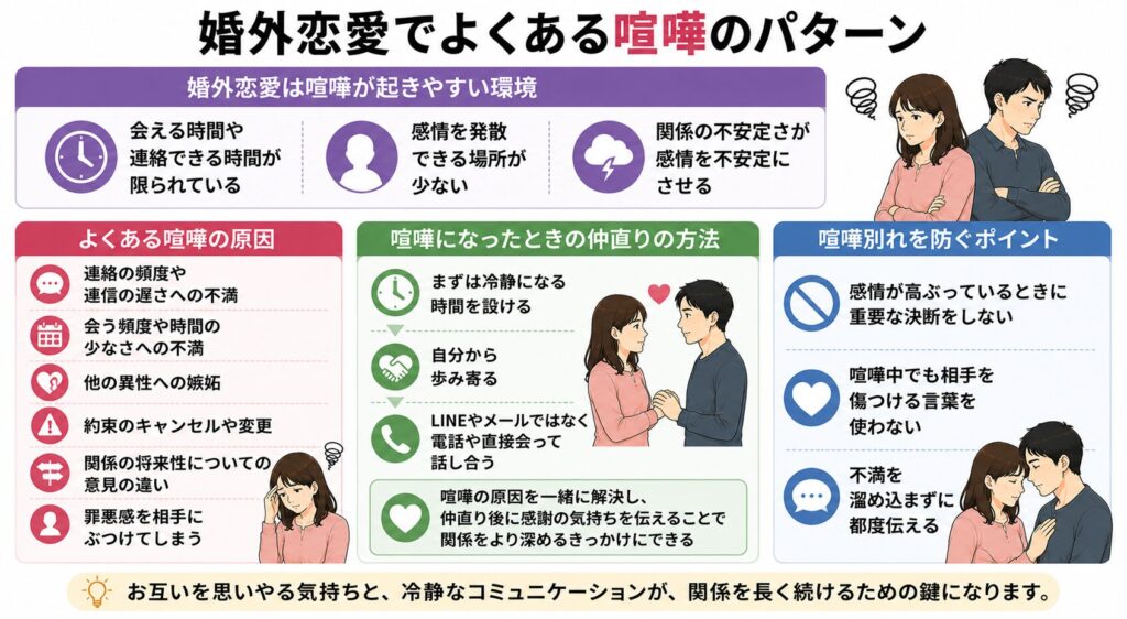 婚外恋愛でよくある喧嘩のパターン