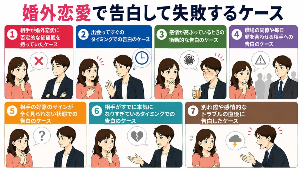 婚外恋愛で告白して失敗するケース