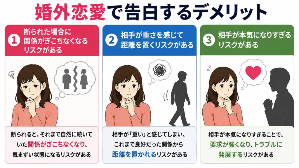 婚外恋愛で告白するデメリット