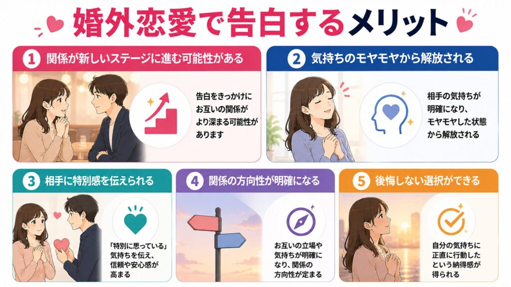 婚外恋愛で告白するメリット