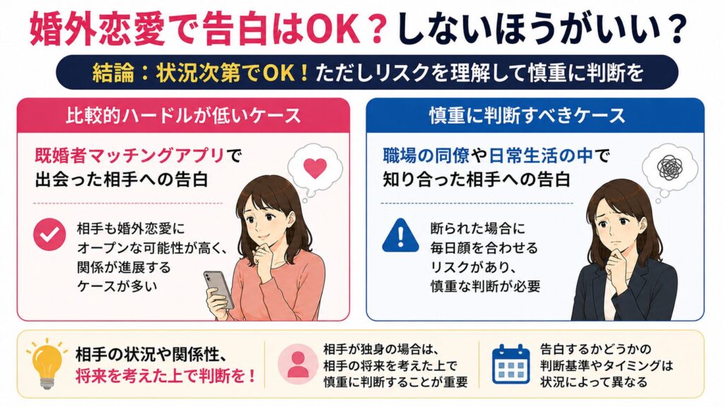 婚外恋愛で告白はOK？しないほうがいい？