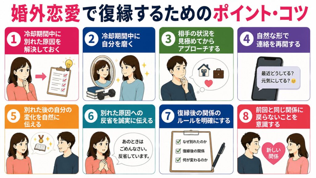 婚外恋愛で復縁するためのポイント・コツ