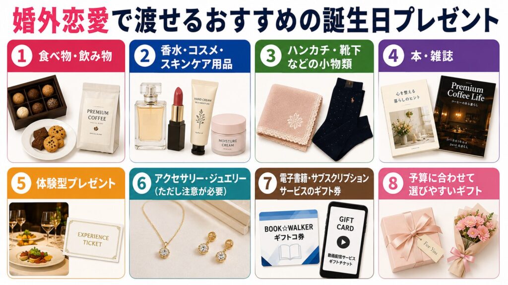 婚外恋愛で渡せるおすすめの誕生日プレゼント