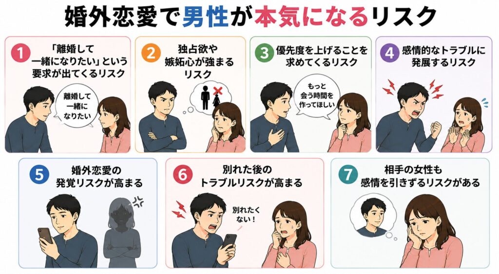 婚外恋愛で男性が本気になるリスク