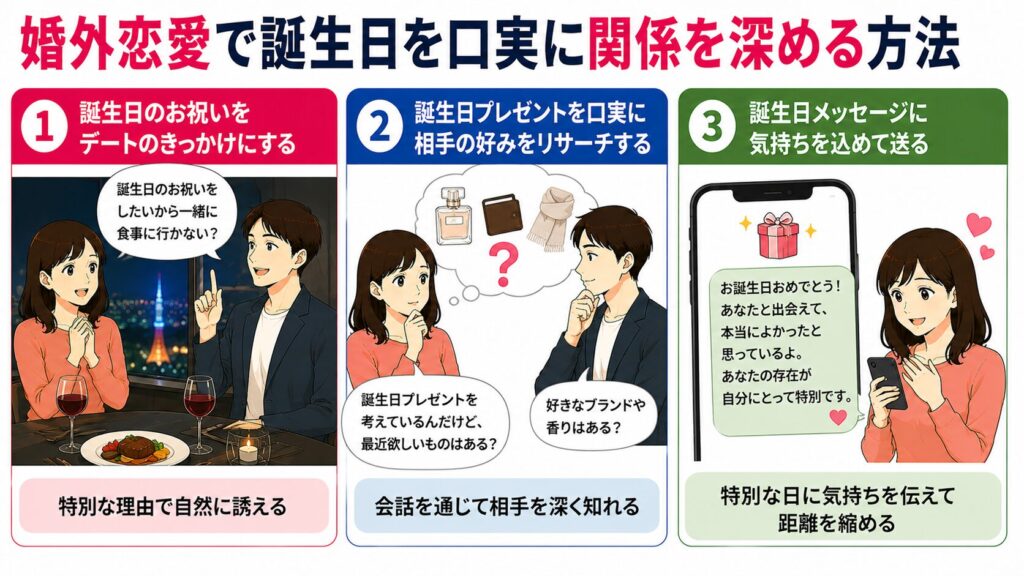 婚外恋愛で誕生日を口実に関係を深める方法
