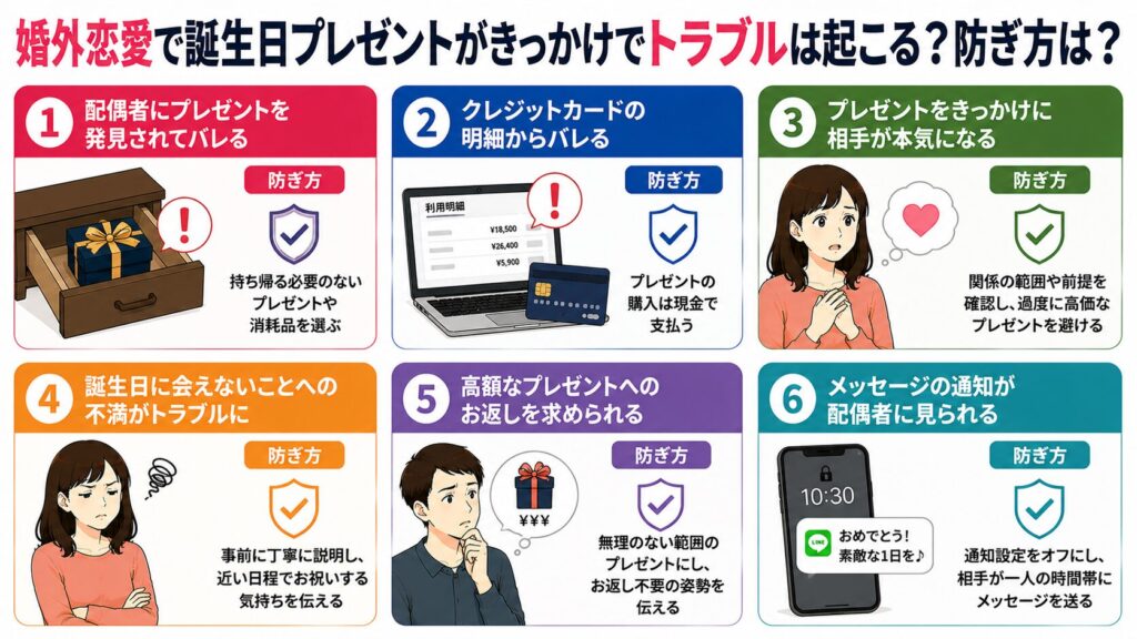 婚外恋愛で誕生日プレゼントがきっかけでトラブルは起こる？防ぎ方は？