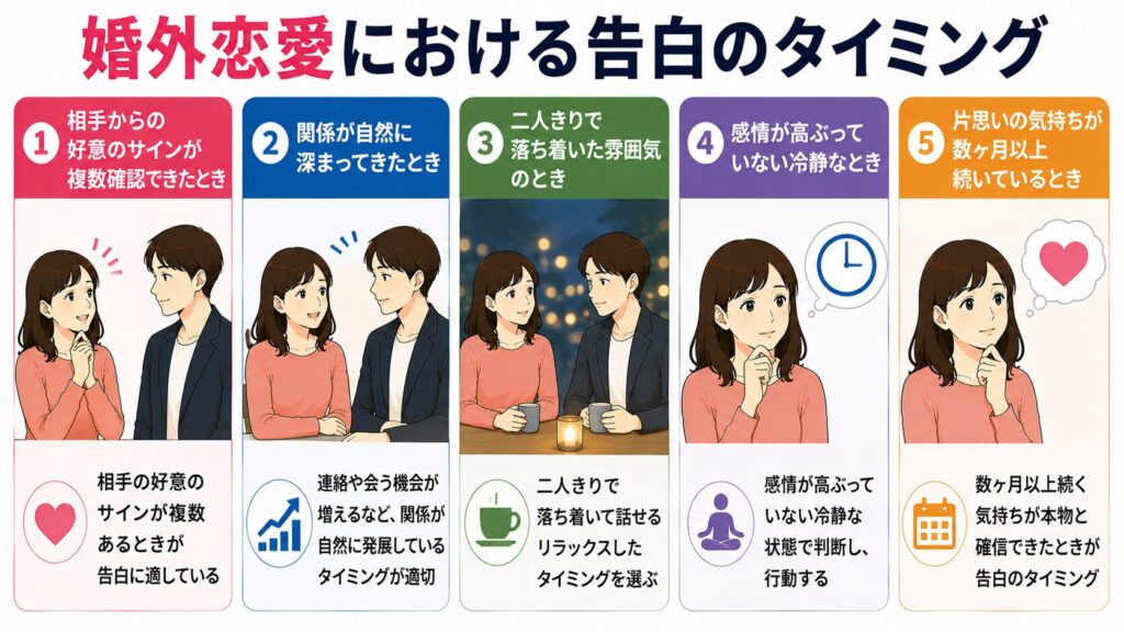 婚外恋愛における告白のタイミング