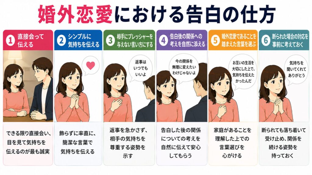 婚外恋愛における告白の仕方