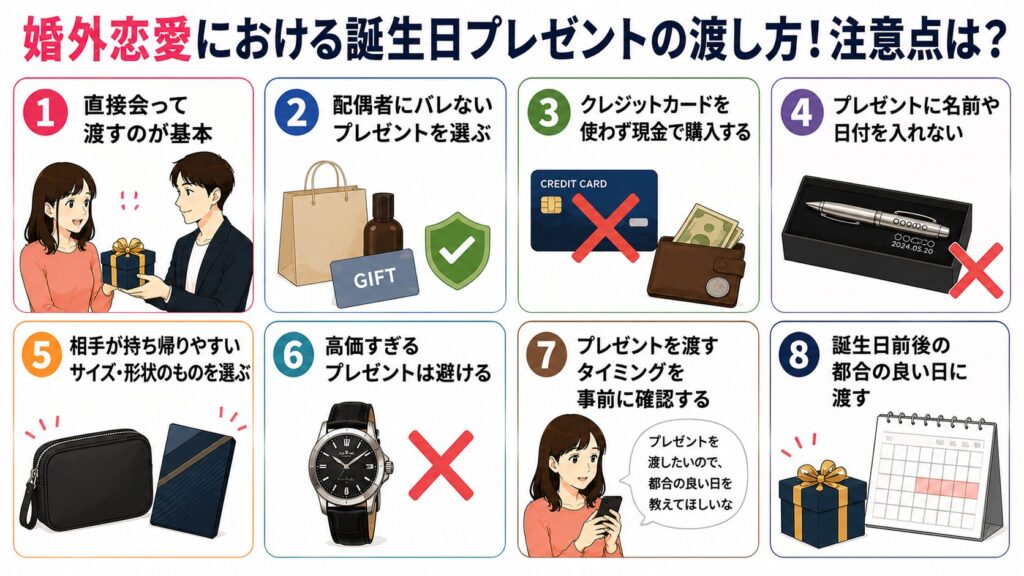 婚外恋愛における誕生日プレゼントの渡し方と注意点
