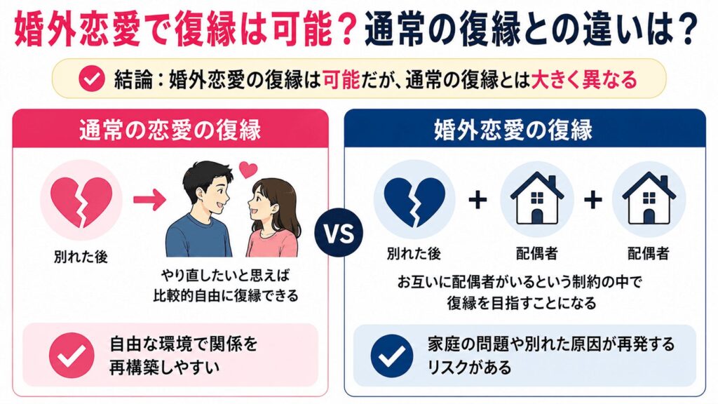婚外恋愛の復縁と通常の復縁との違い