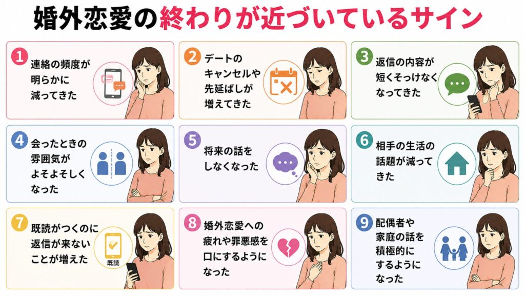 婚外恋愛の終わりが近づいているサイン