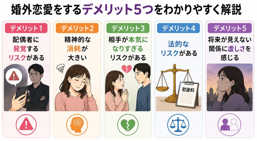 婚外恋愛をするデメリット5つ