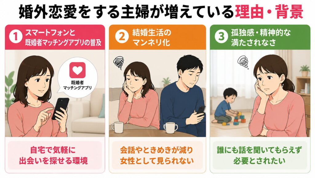 婚外恋愛をする主婦が増えている理由・背景