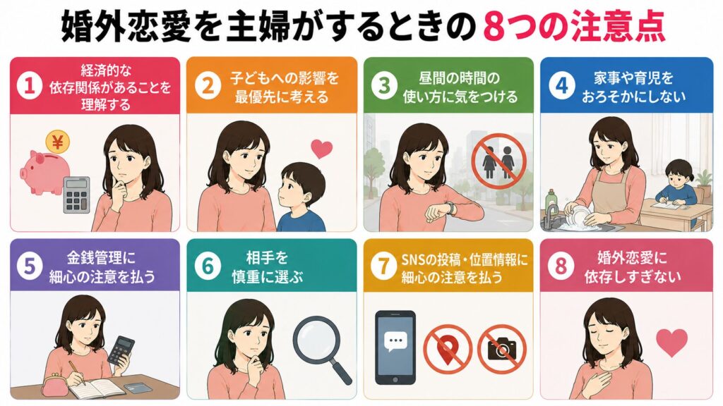 婚外恋愛を主婦がするときの注意点