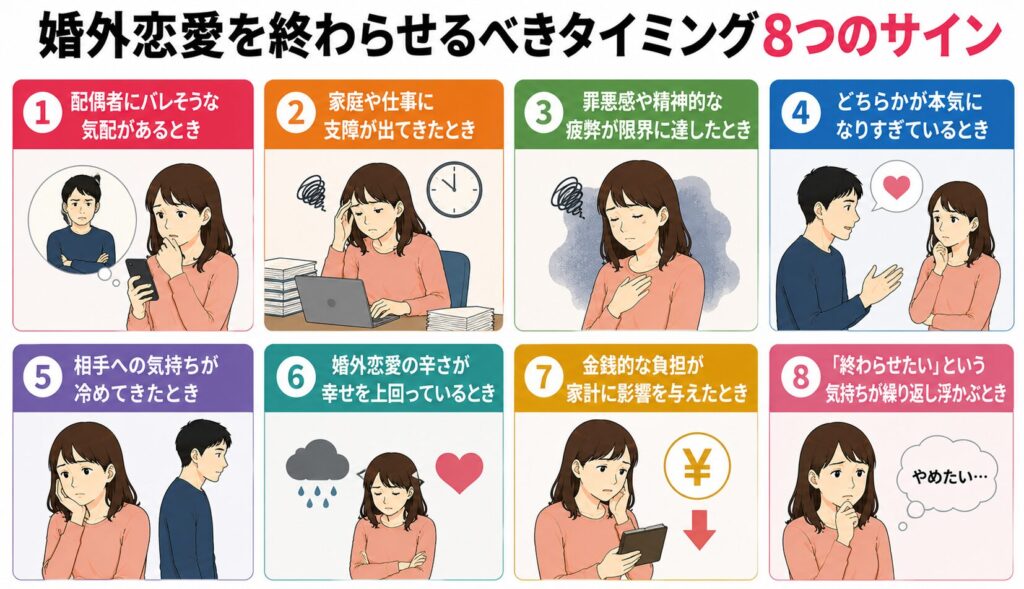 婚外恋愛を終わらせるべきタイミング