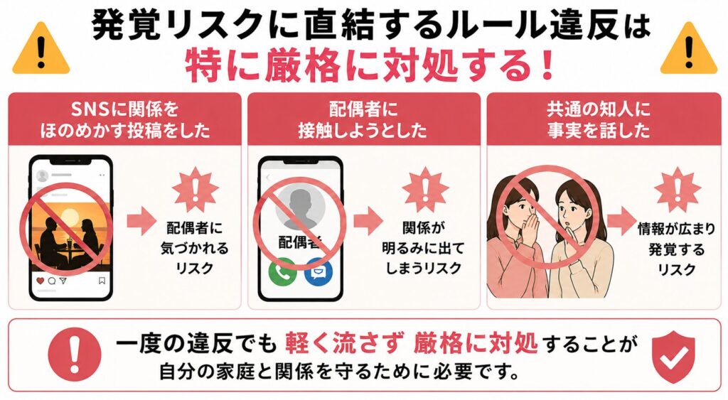 発覚リスクに直結するルール違反は特に厳格に対処する