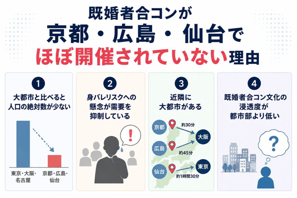 既婚者合コンが京都・広島・仙台でほぼ開催されていない理由