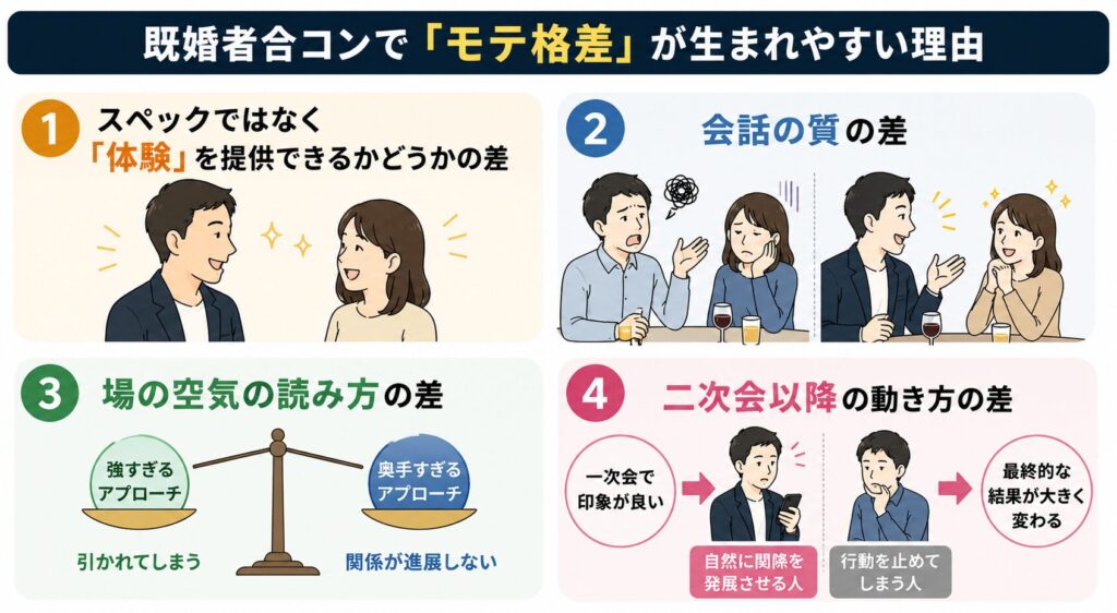 既婚者合コンで「モテ格差」が生まれやすい理由