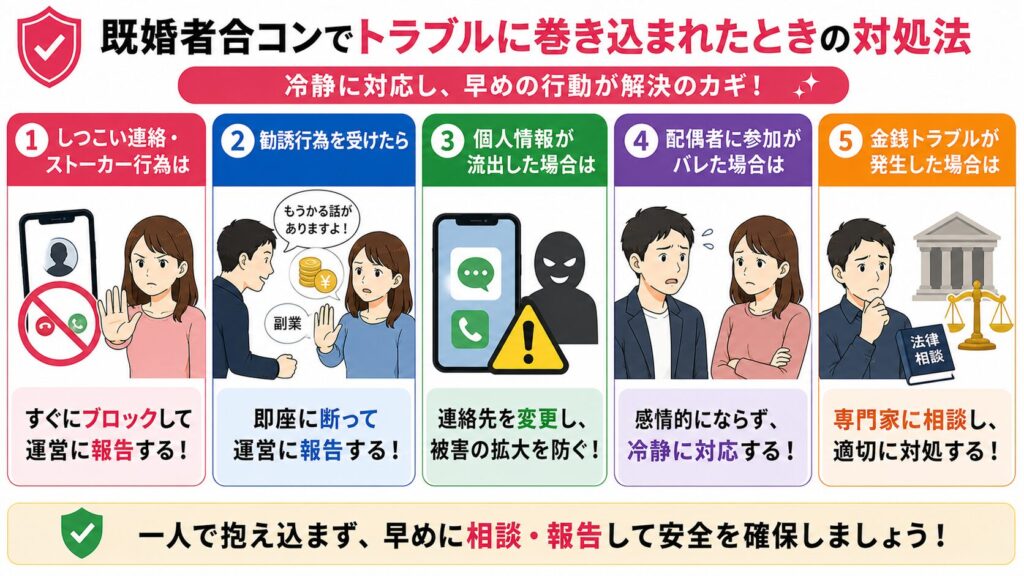 既婚者合コンでトラブルに巻き込まれたときの対処法