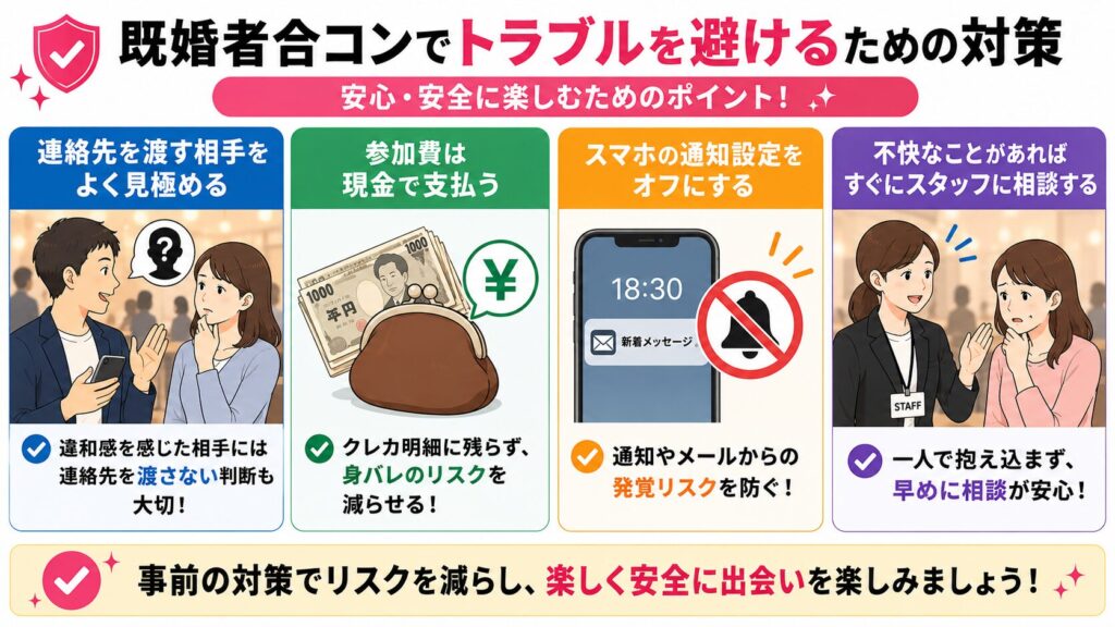 既婚者合コンでトラブルを避けるための対策