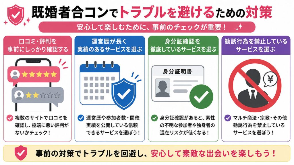 既婚者合コンでトラブルを避けるための対策