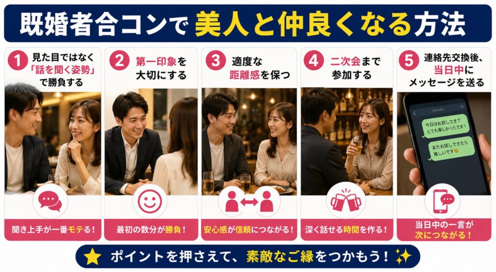 既婚者合コンで美人と仲良くなる方法