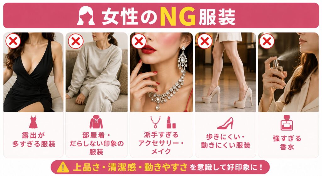 既婚者合コンにおける女性のNG服装