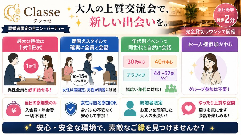 既婚者合コンのクラッセとは？