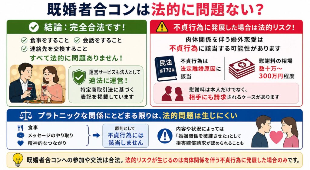既婚者合コンは法的に問題ないか