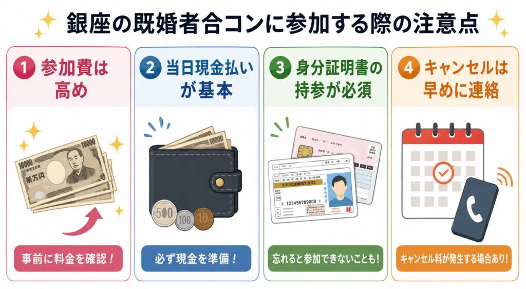銀座の既婚者合コンに参加する際の注意点