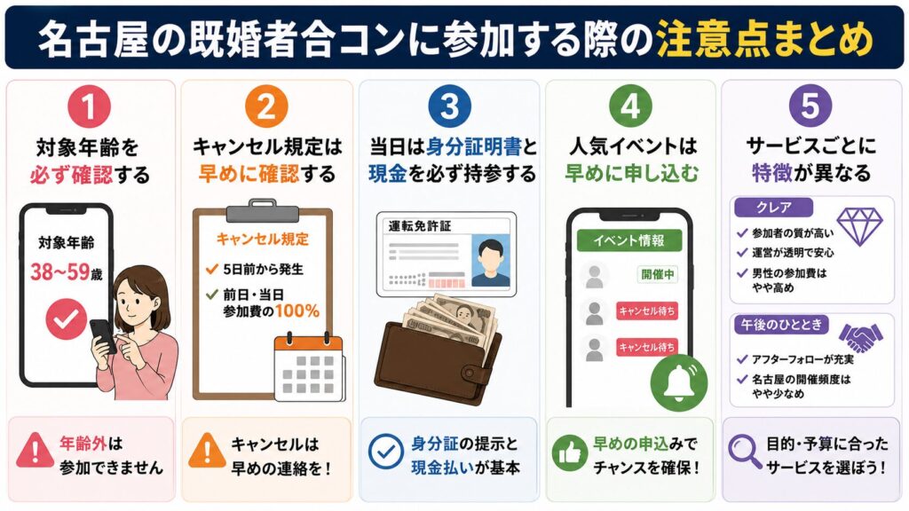 名古屋の既婚者合コンに参加する場合の注意点