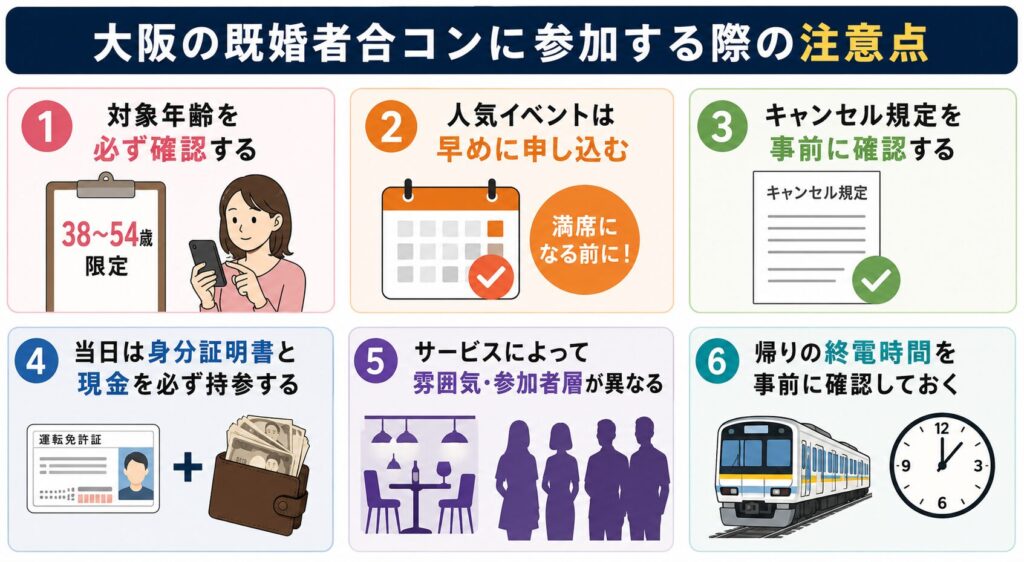 大阪の既婚者合コンに参加する際の注意点