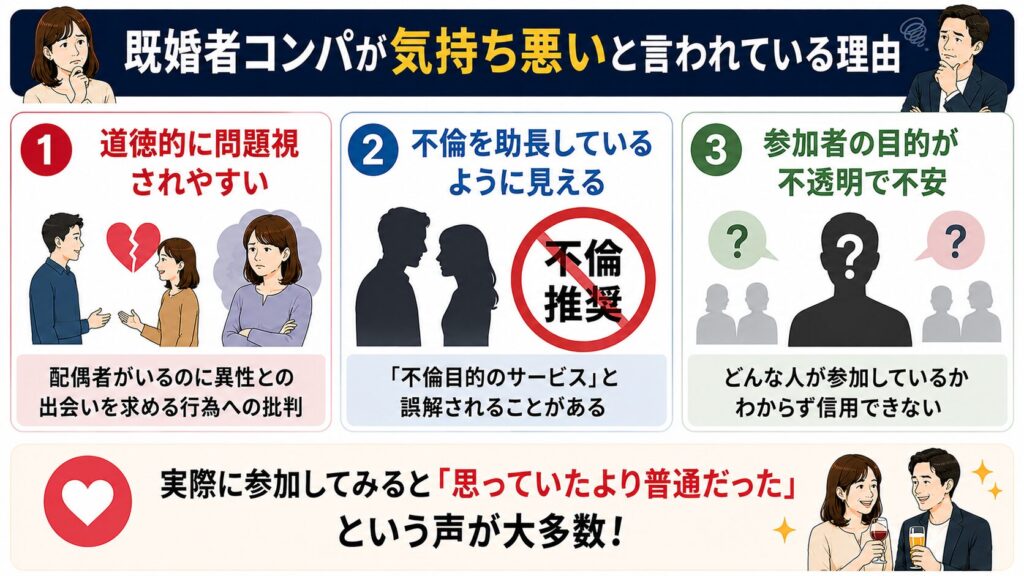 既婚者コンパが気持ち悪いと言われる理由